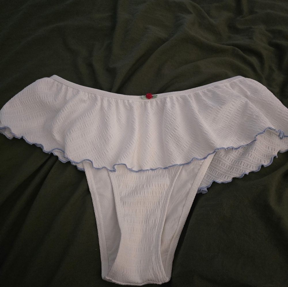Forever 21 White Ruffle Bikini Bottom